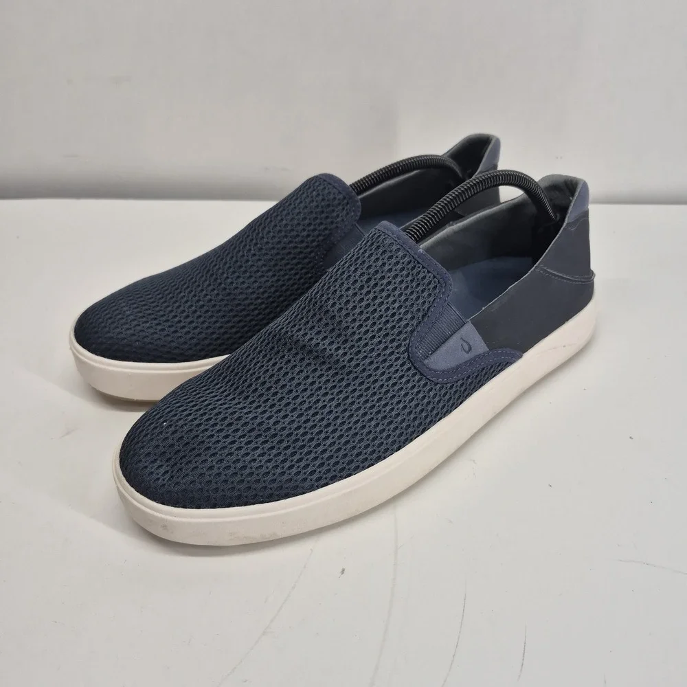OluKai Lae'ahi Mens Size 12 Blue Depth Shoes Blue Mesh Slip On Sneakers